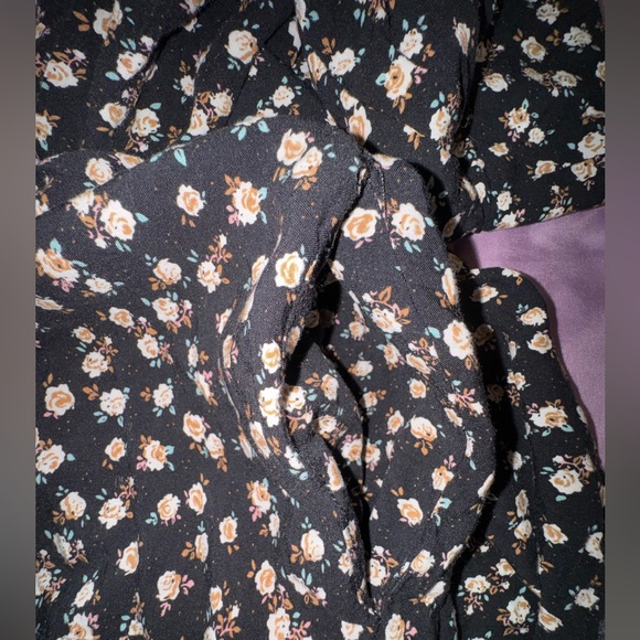 Natural Life Rebecca Midi Dress Black Cream Rose Floral Pockets Boho Sz Large - Picture 13 of 15